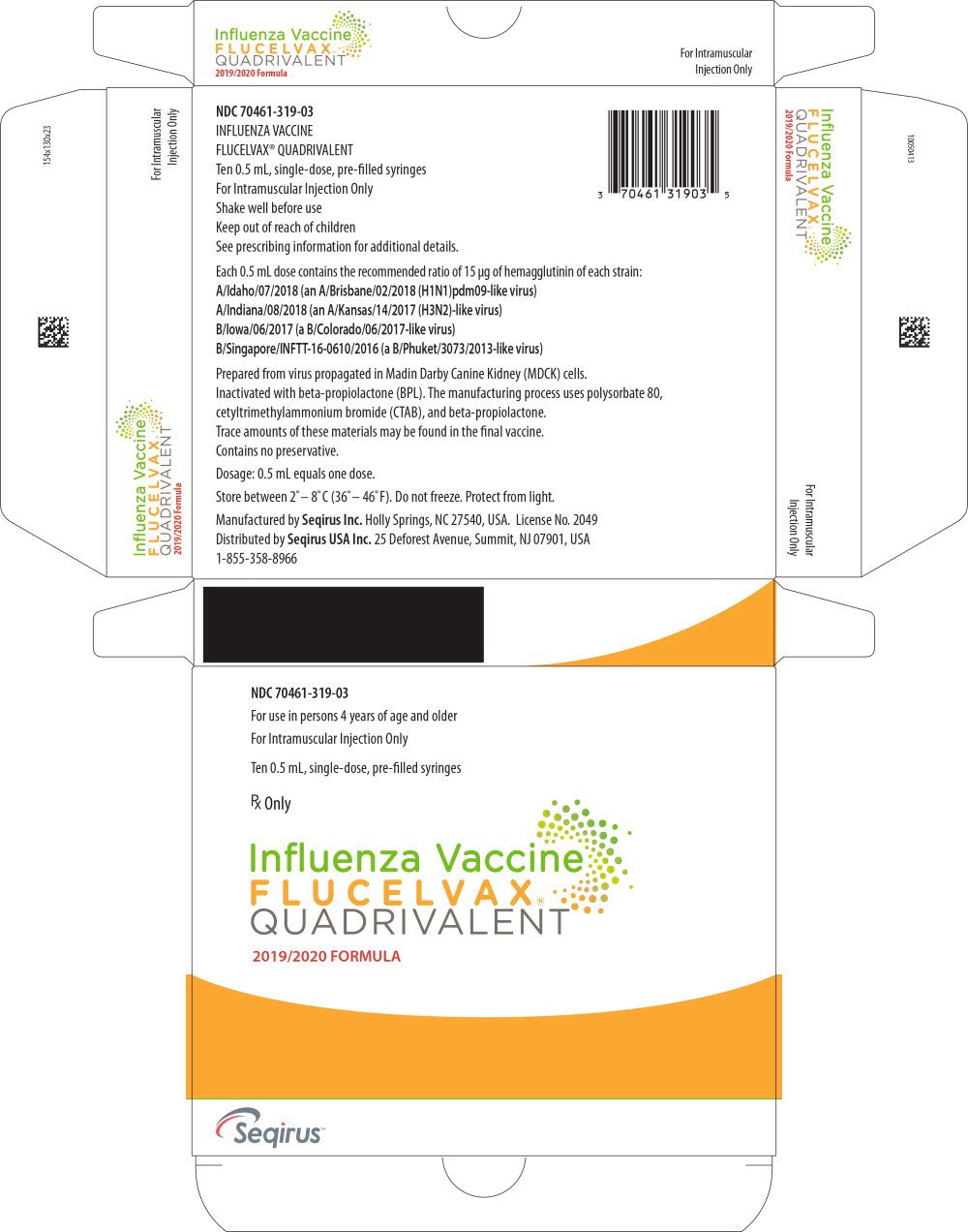 Flucelvax Quadrivalent FDA prescribing information, side effects and uses