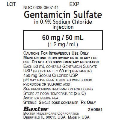 Gentamicin Representative Container Label NDC 0338-0507-41