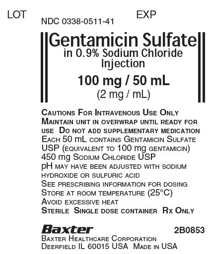 Gentamicin Representative Container Label NDC 0338-0511-41