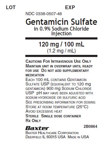 Gentamicin Representative Container Label 0338-0507-48