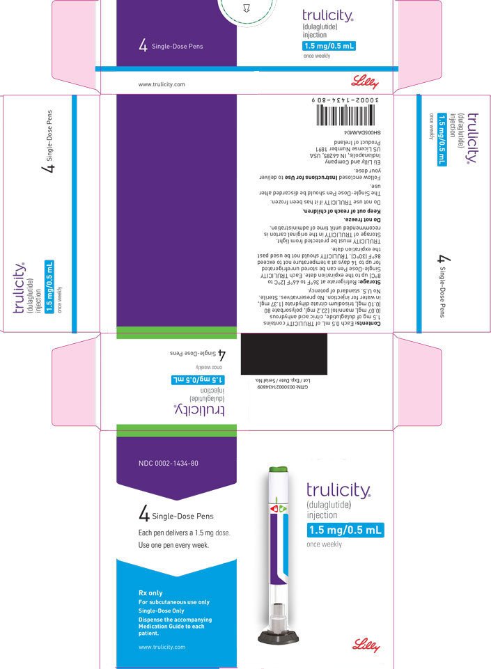 PACKAGE LABEL – Trulicity™, 1.5 mg/0.5 mL, Prefilled Pen, 4 count