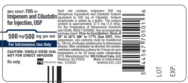 Imipenem and Cilastatin for Injection 500 mg/500 mg vial