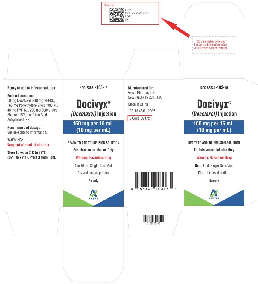 DOCIVYX (docetaxel) Injection, 160 mg/16 mL -Carton Label