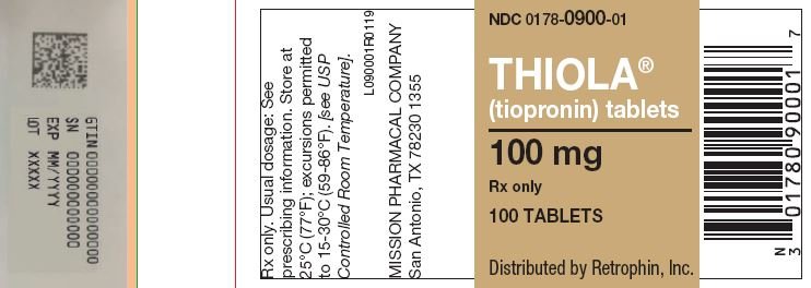 Thiola Label NDC 0178-0900-01