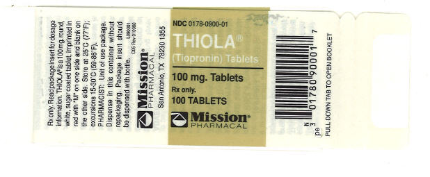 Thiola Label NDC 0178-0900-01