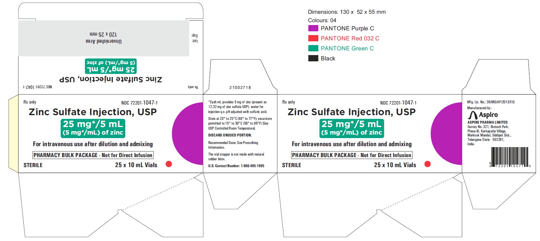 zincsulfateinjection25mgcartonlabel