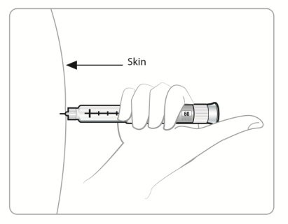 Figure P - 60mcg insert needle into skin