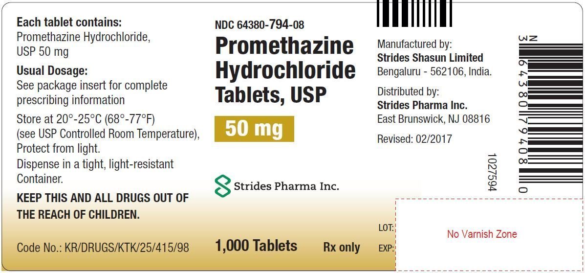 Promethazine Tablets FDA prescribing information, side