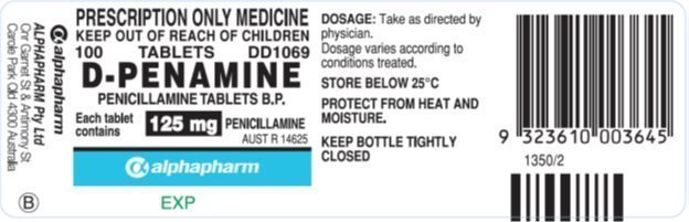 D-PENAMINE Penicillamine Tablets B.P. Label