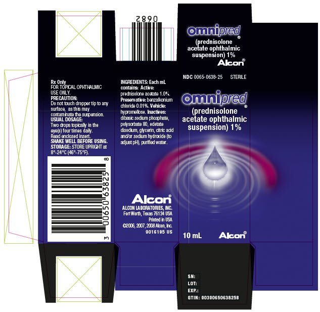 PRINCIPAL DISPLAY PANEL - NDC 0065-0638-25 Omnipred® (prednisolone acetate ophthalmic suspension) 1%
								10 mL Alcon®