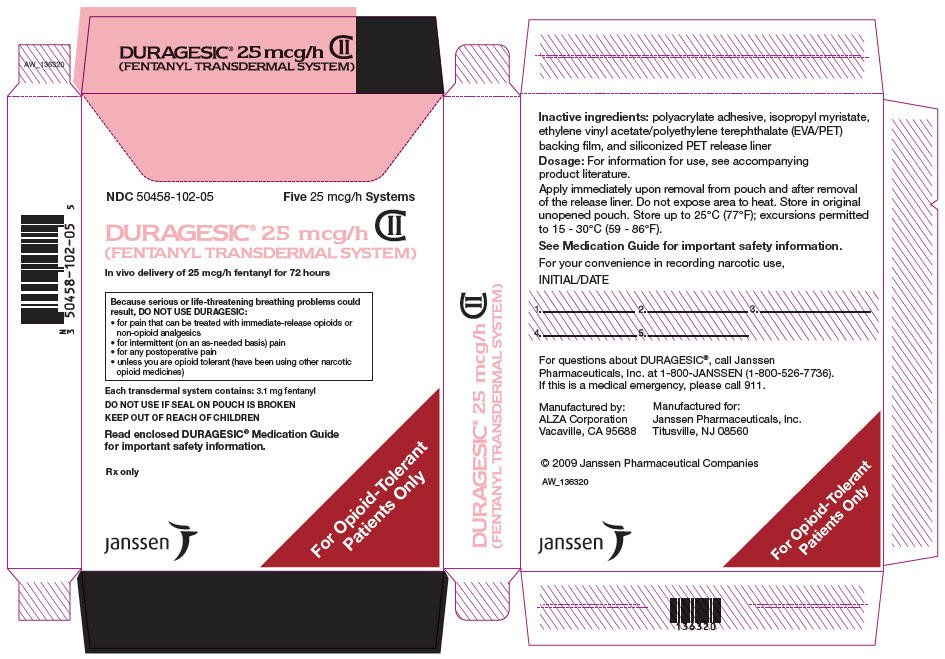 Image of durogesic transdermal patch 25 mcg-hr