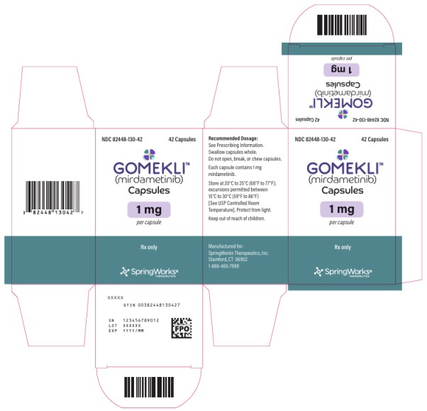 PRINCIPAL DISPLAY PANEL
NDC 82448-130-42
GOMEKLITM 
(mirdametinib) 
Capsules
1 mg
per Capsules
42 Capsules

