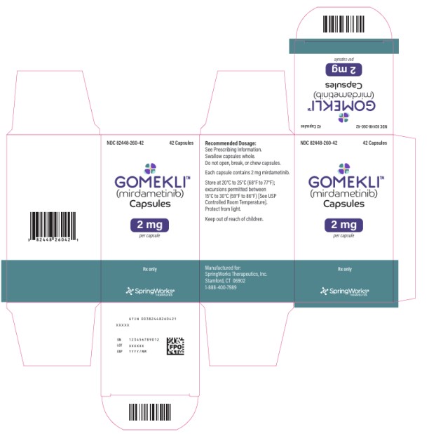 PRINCIPAL DISPLAY PANEL
NDC 82448-260-42
GOMEKLITM 
(mirdametinib) 
Capsules
2 mg
per Capsules
42 Capsules

