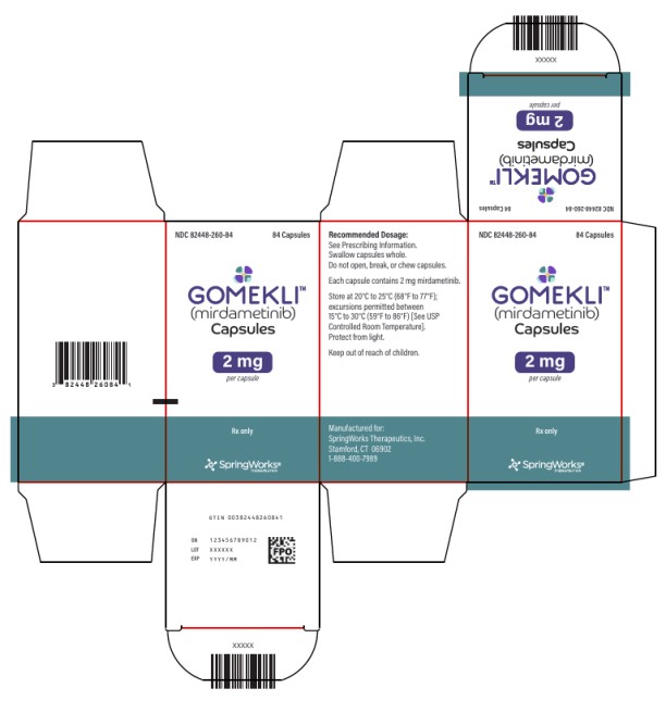 PRINCIPAL DISPLAY PANEL
NDC 82448-260-84
GOMEKLITM 
(mirdametinib) 
Capsules
2 mg
per Capsules
84 Capsules

