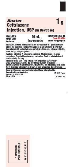 Ceftriaxone 1 g Representative Container Label NDC 0338-5002