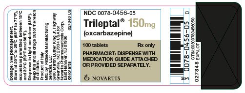 PRINCIPAL DISPLAY PANEL
									NDC 0078-0456-05
									Trileptal® 150 mg (oxcarbazepine)
									100 tablets
									Rx only	
									PHARMACIST: DISPENSE WITH MEDICATION GUIDE ATTACHED OR PROVIDED SEPARATELY.
									NOVARTIS
							