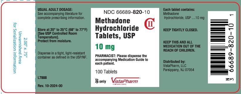 Methadone Hydrochloride Tablets, USP 10 mg Bottle Label