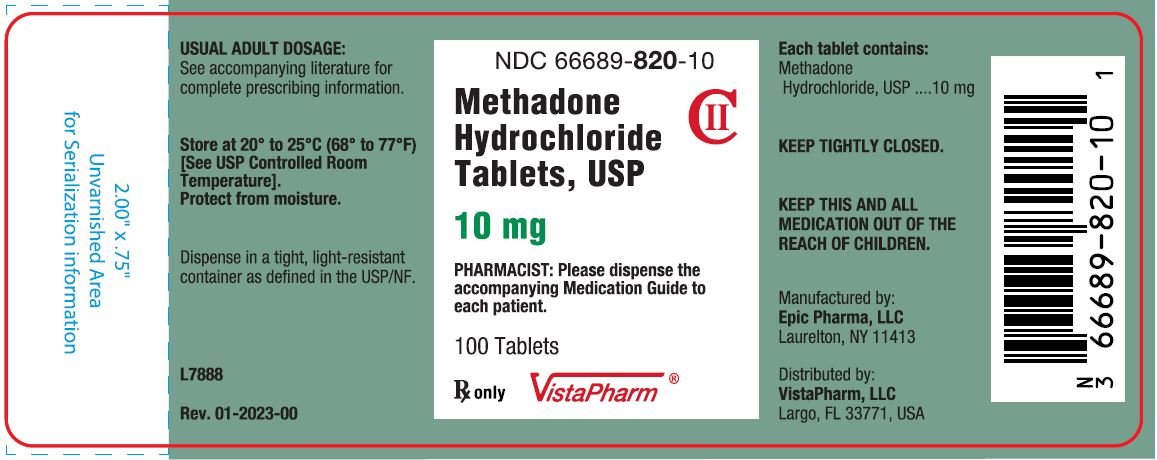 Methadone Hydrochloride Tablets, USP 10 mg Bottle Label
