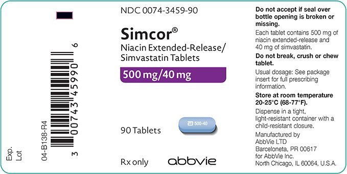 simcor 500mg/40mg 90ct bottle