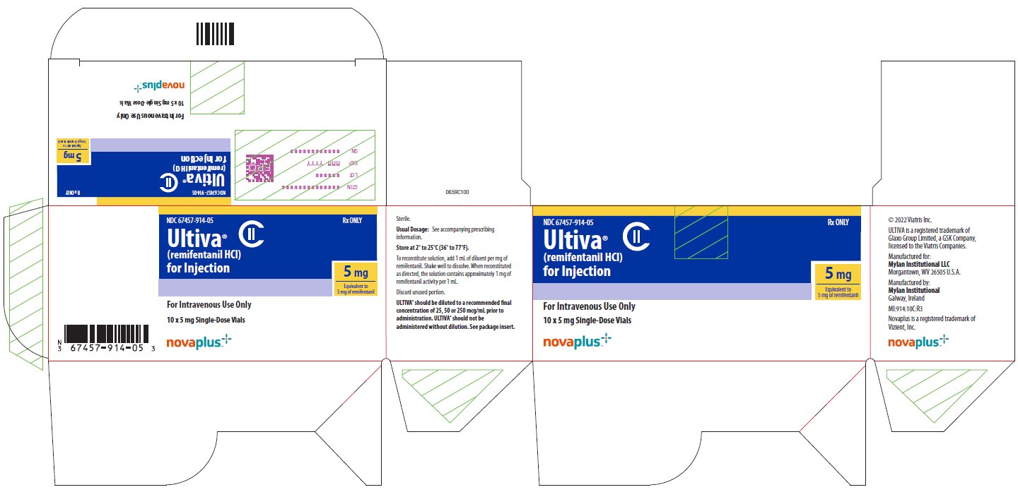Ultiva for Injection 5 mg Carton Label