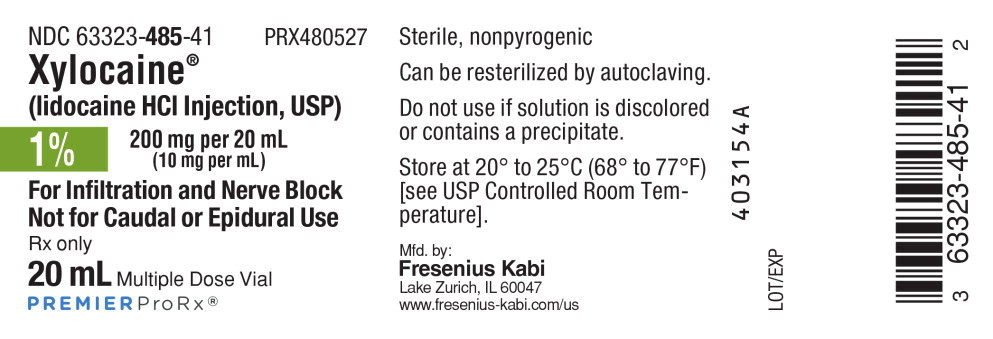 PACKAGE LABEL – PRINCIPAL DISPLAY – Xylocaine 20 mL Multiple Dose Vial Label
