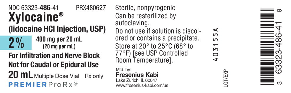 PACKAGE LABEL – PRINCIPAL DISPLAY – Xylocaine 20 mL Multiple Dose Vial Label
