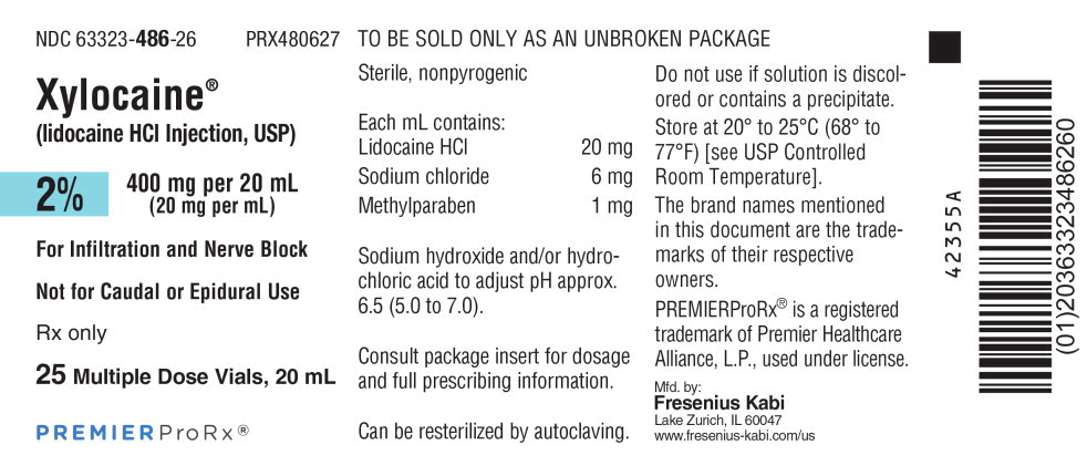 PACKAGE LABEL – PRINCIPAL DISPLAY – Xylocaine 20 mL Multiple Dose Vial Tray Label
