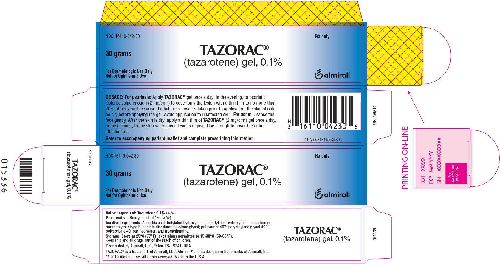 0.1% 30 g Tube Carton Label