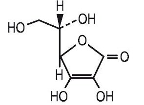 Structural formula ascorbic acid