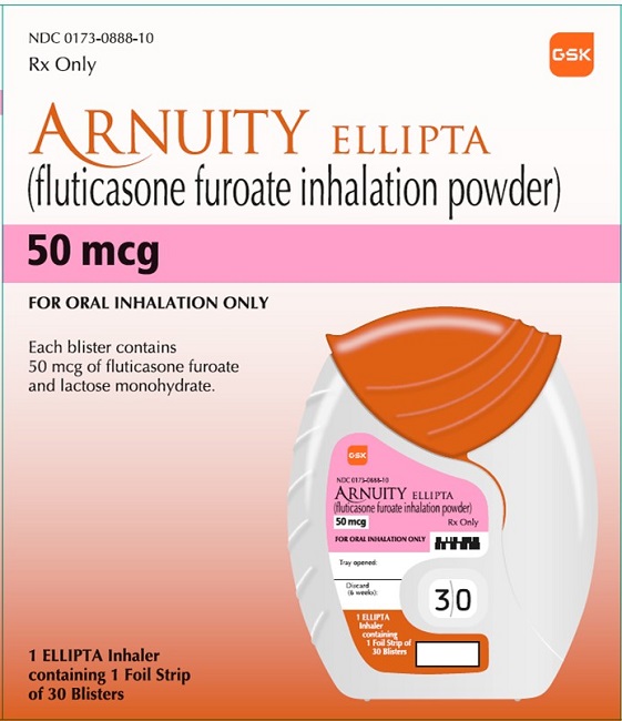 Arnuity Ellipta 50 mcg 30 count carton