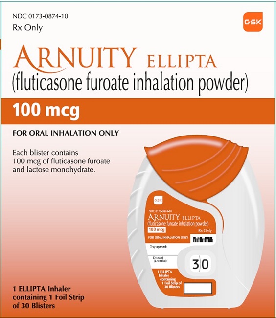 Arnuity Ellipta 100 mcg 30 count carton