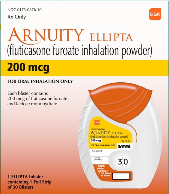 Arnuity Ellipta 200 mcg 30 count carton