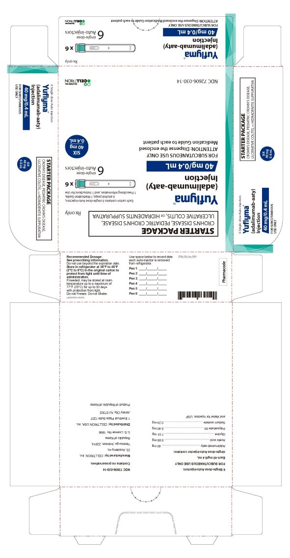 40 mg/0.4 mL Auto-injector Carton 6PK (Crohn's Disease, Pediatric Crohn's Disease, Ulcerative Colitis or Hidradenitis Suppurativa Starter Package)
