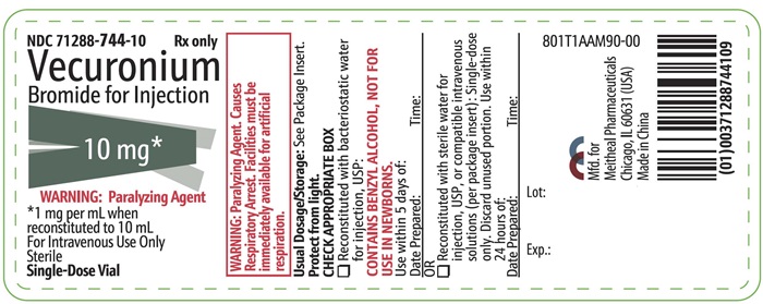 PRINCIPAL DISPLAY PANEL - Vecuronium Bromide for Injection, 10 mg Vial Container Label