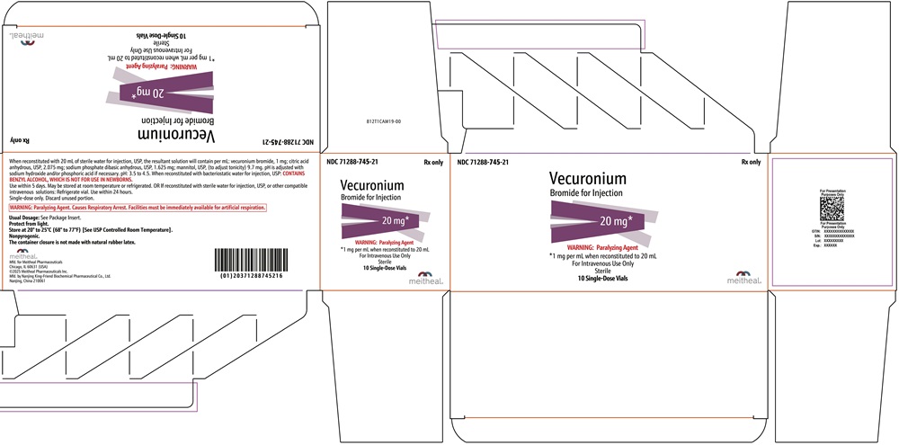 PRINCIPAL DISPLAY PANEL - Vecuronium Bromide for Injection, 20 mg Vial Carton