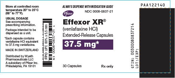 Principal Display Panel - 37.5 mg Capsule Bottle Label