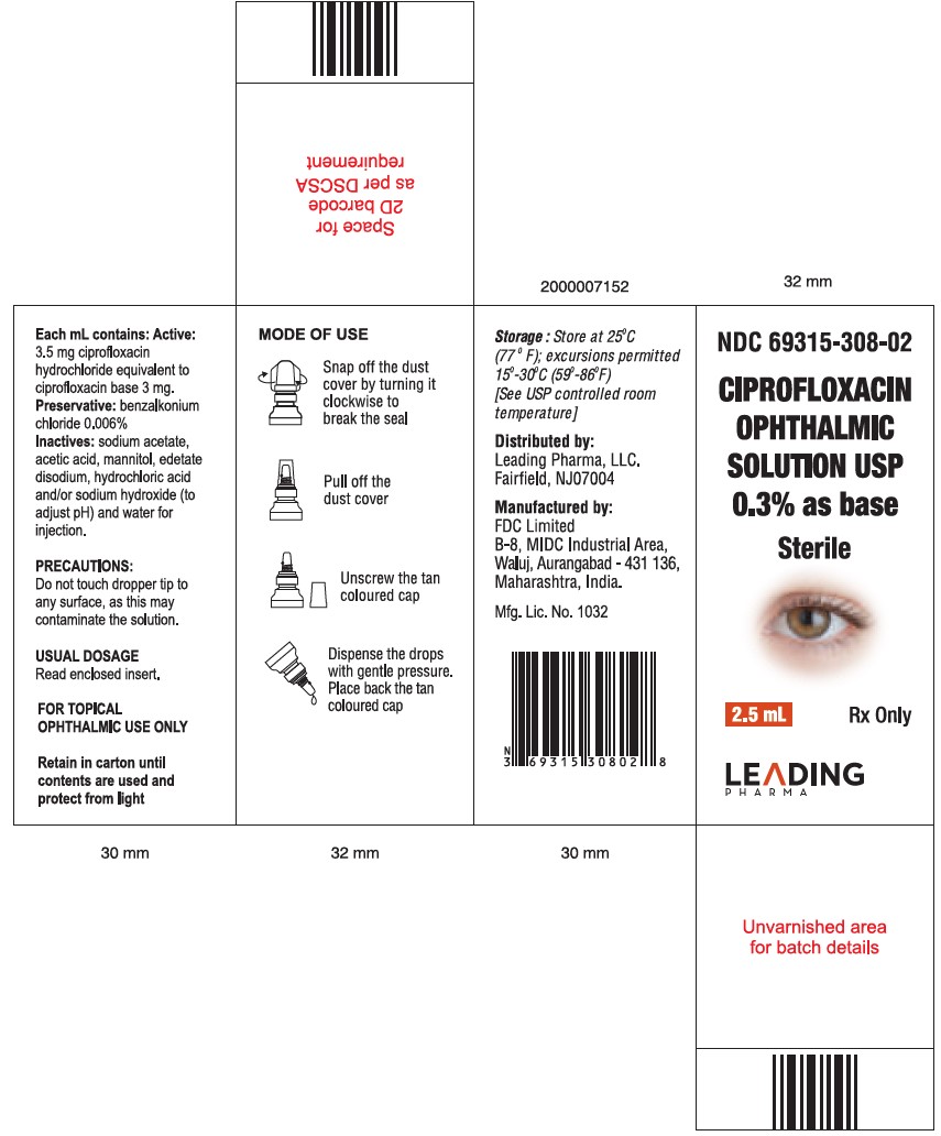 Ciprofloxacin ophthalmic solution package insert prescribing info