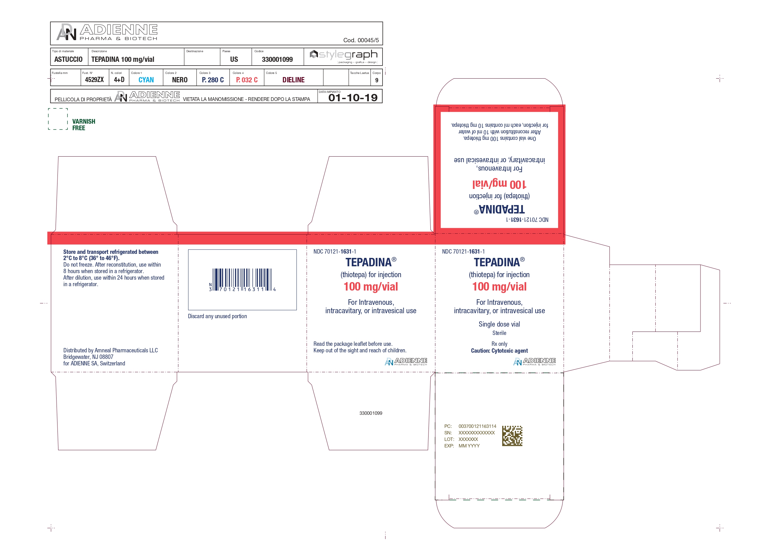 Tepadina 100 mg Carton NDC: 70121-1631-1