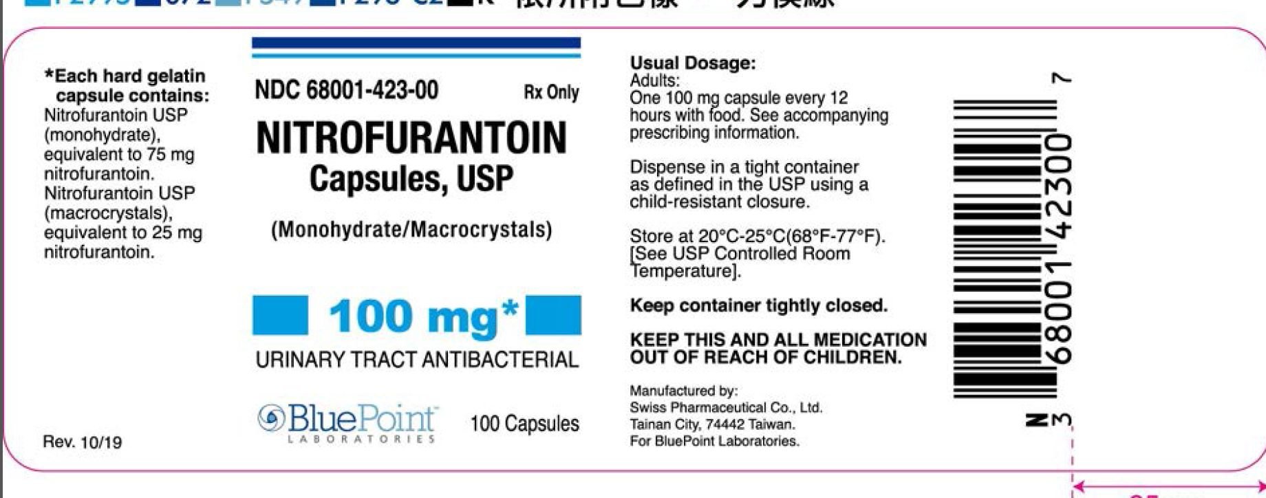 Nitrorurantoin Capsules 100 mg rev 10/19