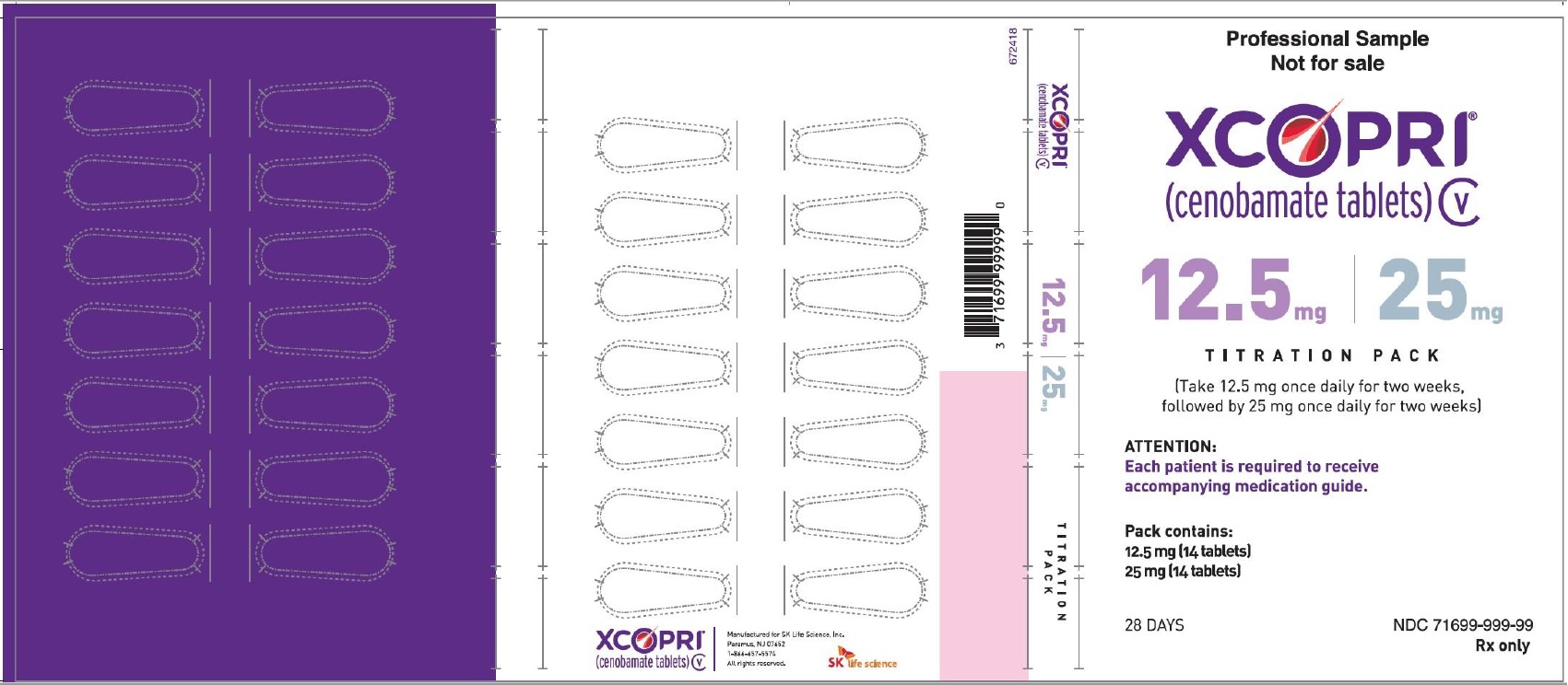 12.5 mg 14-count and 25 mg 14-count Titration Pack Label (Front)