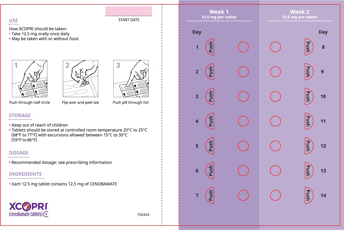 12.5 mg 14-count Titration Pack Label