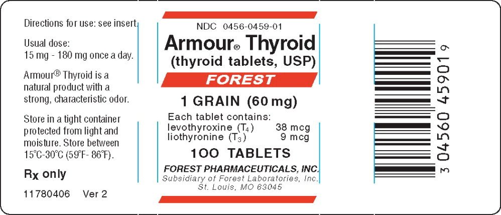 Armour Thyroid Fda Prescribing Information Side Effects And Uses Prinl Display Panel 60 Mg Bottle Label