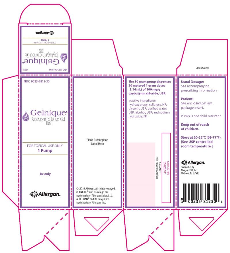 PRINCIPAL DISPLAY PANEL
Gelnique® (oxybutynin chloride) Gel, 10%
Carton 1 Pump
NDC 0023-5812-30
