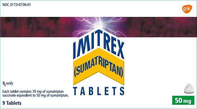 Imitrex Tablet 50 mg 9 count carton