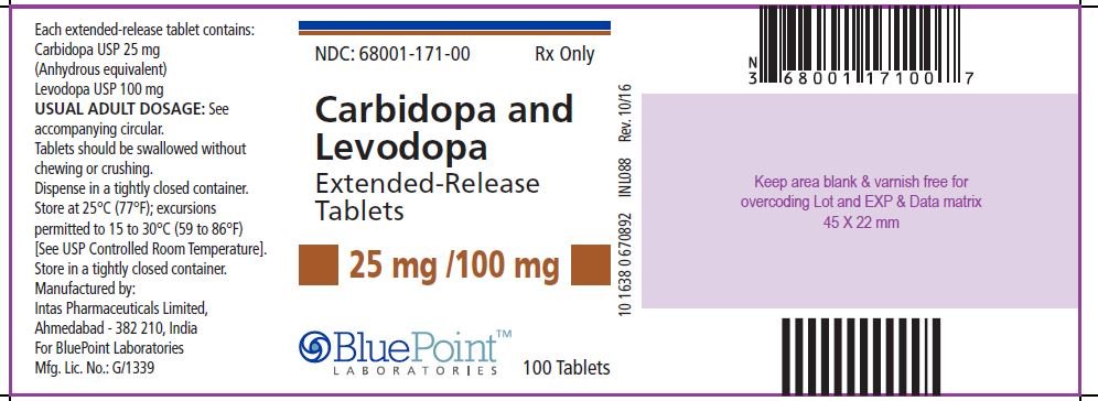 Carbidopa and Levodopa ER 25.100mg, 100 tablets, Rev 10-16