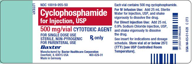 Cyclophosphamide Baxter Representative Container LBL 10019-955-50