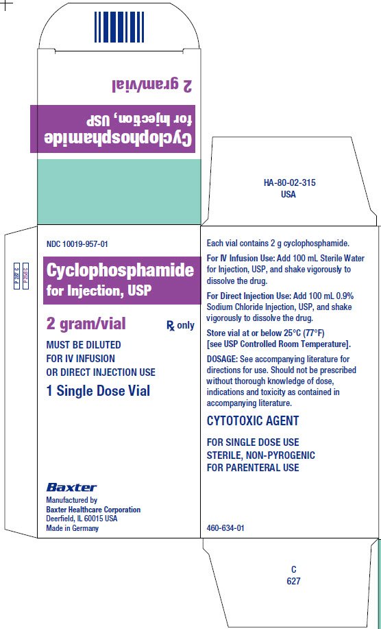 Cyclophosphamide Representative Baxter Carton Lbl 10019-957-01 panel 1 of 2