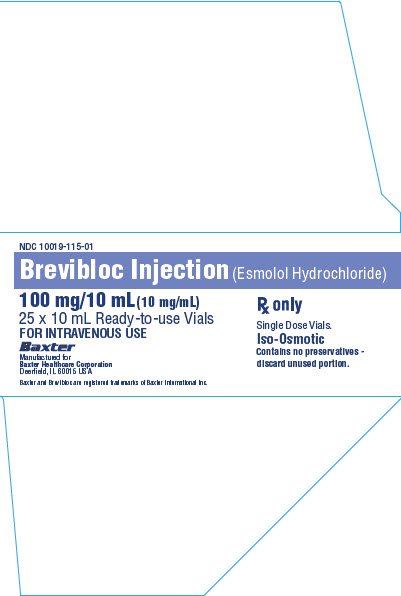 Brevibloc Representative Carton Label NDC 10019-115-01
