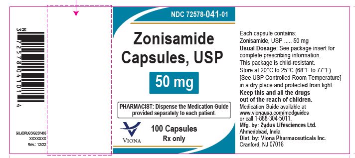 Zonisamide Capsules, 50 mg