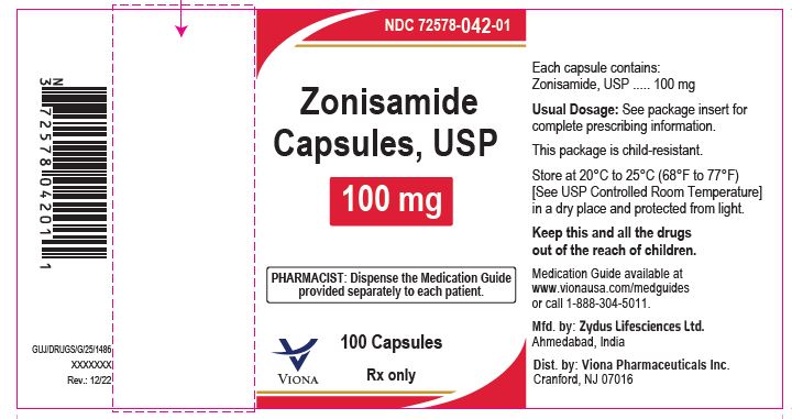 Zonisamide Capsules, 100 mg